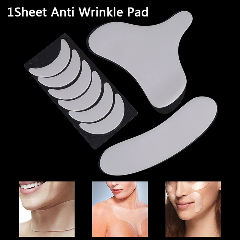 1set Transparent Anti Wrinkle Remover Chest Pad/Neck Pad/Eye Pad Skin Care Neck Pad Silicone Chest Pad Wrinkle Treatment