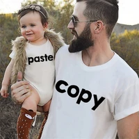Family Look Copy Paste Tshirts Father Daughter Son Funny Family Matching Clothes Outfits Daddy Mommy and Me Baby Kids Clothes