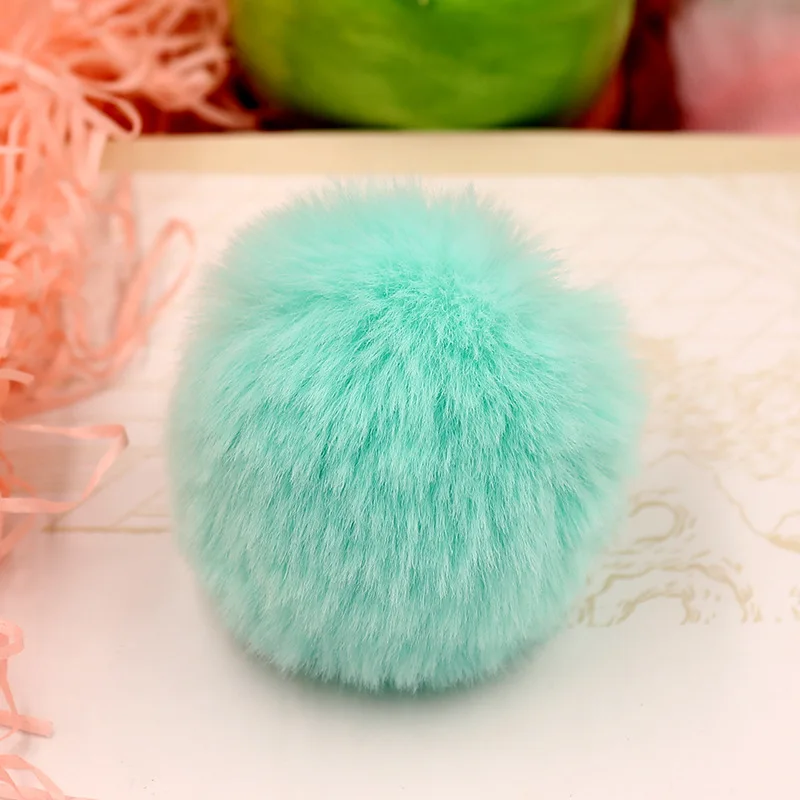 Garment Eyelets Real Rex Rabbit Fur Ball 6cm Pompom Car Pompon Rabbit Fur Ball for Keychain Fur DIY Bag Charms with Fluffy Bunny Ponpones Pins & Pincushions Fabric & Sewing Supplies
