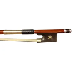 Floraparts 4/4 Size Violin Bow Pernambuco Round Stick Antiqued Ebony Frog With Paris Eyes Silver Parts FPZ07