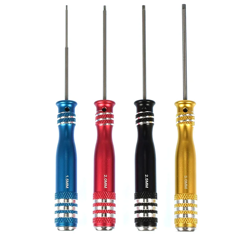 

4Pc 1.5mm 2.0mm 2.5mm 3.0mm Metric Hex Key Set Hexagon Screwdriver Wrench Tool/ Aluminum Handles