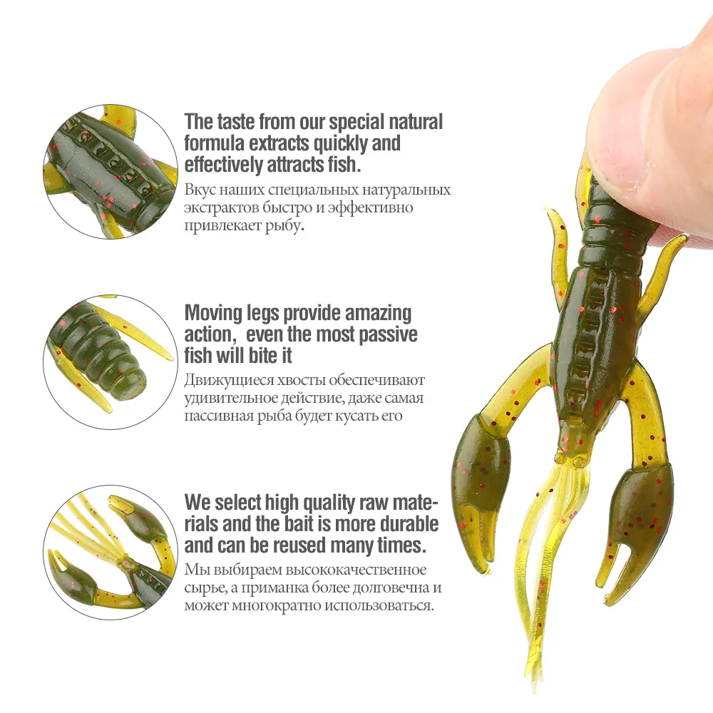 DONQL 20Pcslot Shrimp Soft Fishing Lure Silicone Artificial Jig Swimbait 50mm Bass Wobbler Fishing Tackle Silicone Bait Tool 微信图片_20200318175534 (7)