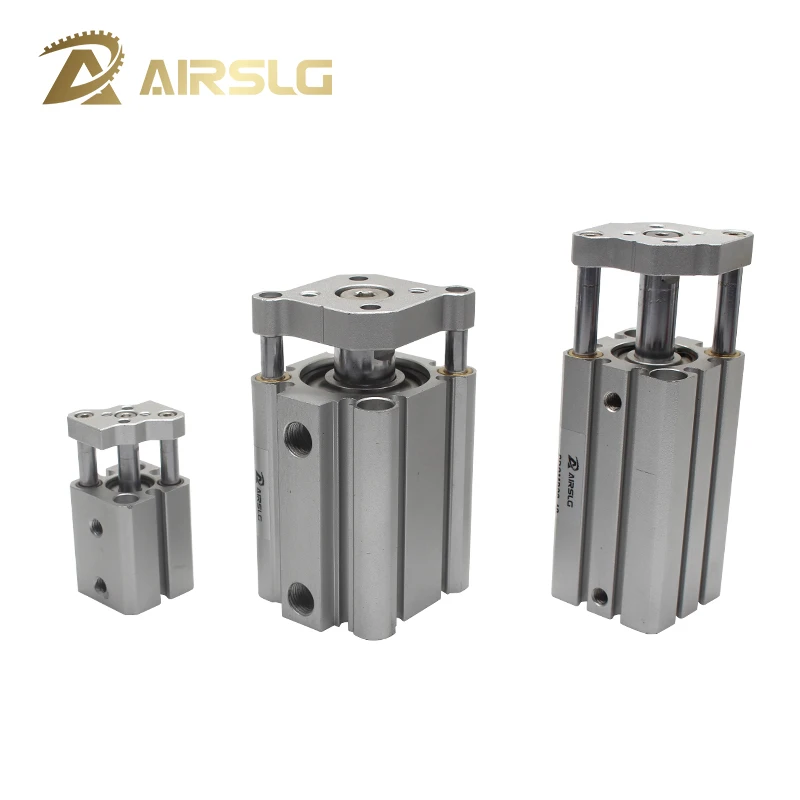 CQMB Double Acting guide rod compact air pneumatic cylinder Built-in Magnet model- CDQMB12 16 bore 12 16mm stroke 5-50mm