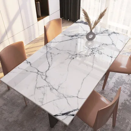 Nordic Marble Coffee Table Mat PVC Soft Glass Tablecloth Pad Home Decor Dining Upgrade Odorless Send in Roll | Дом и сад