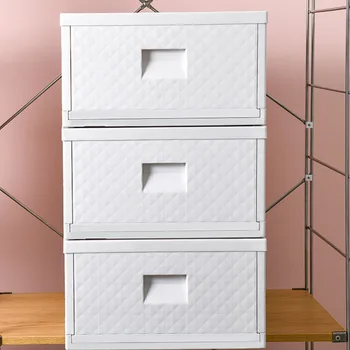 

1Pc Foldable Storage Box High-Capacity Containing Box for Home Grey White