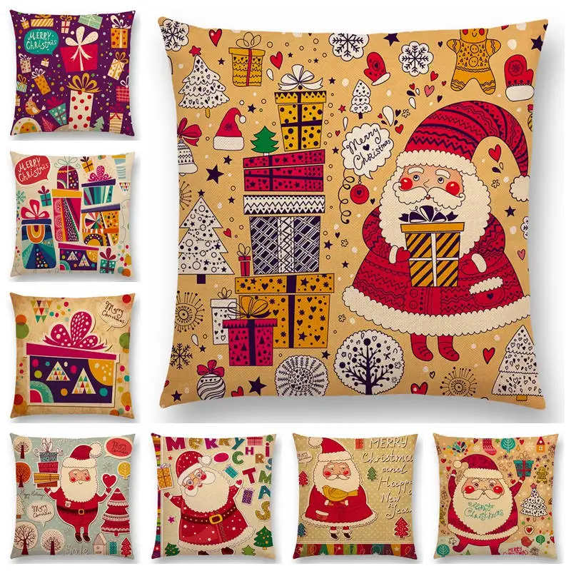 Счастливого Рождества новогодний подарок Санта Клауса елки зимние перчатки