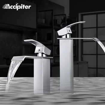 

Waterfall Polished Bathroom Basin Faucet Mixer Single Lever Single Hole Chrome Brass Hot and cold Washing Bathroom Tap Torneira