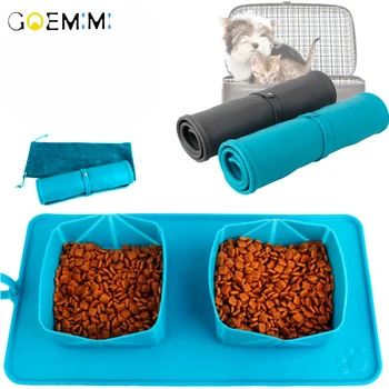 

Foldable Bowl Dish For Dogs Cat Outdoor Pet Feeder Portable Pet Product Travel Collapsible Silicone Pets Bowl Food Water Feeding