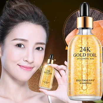 100ML 24K Gold Tense Moisture Essence Pure Hyaluronic Acid Serum Anti-wrinkle Gold Nicotinamide Liquid Snail Skin Care Essence
