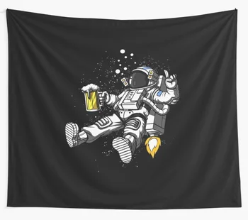 

Space Astronaut Party Tapestry Beer Black Wall Hanging Tapestries Dorm Art Home Decor Camping Beach Towel Yoga Mat