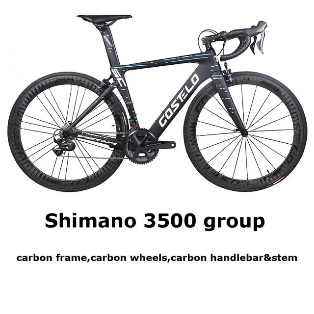 Costelo Speedcoupe карбоновая рама для шоссейного велосипеда, полный велосипед с 40 мм колесами, дешевый велосипед 9 цветов - Цвет: Blue 3500 carbon