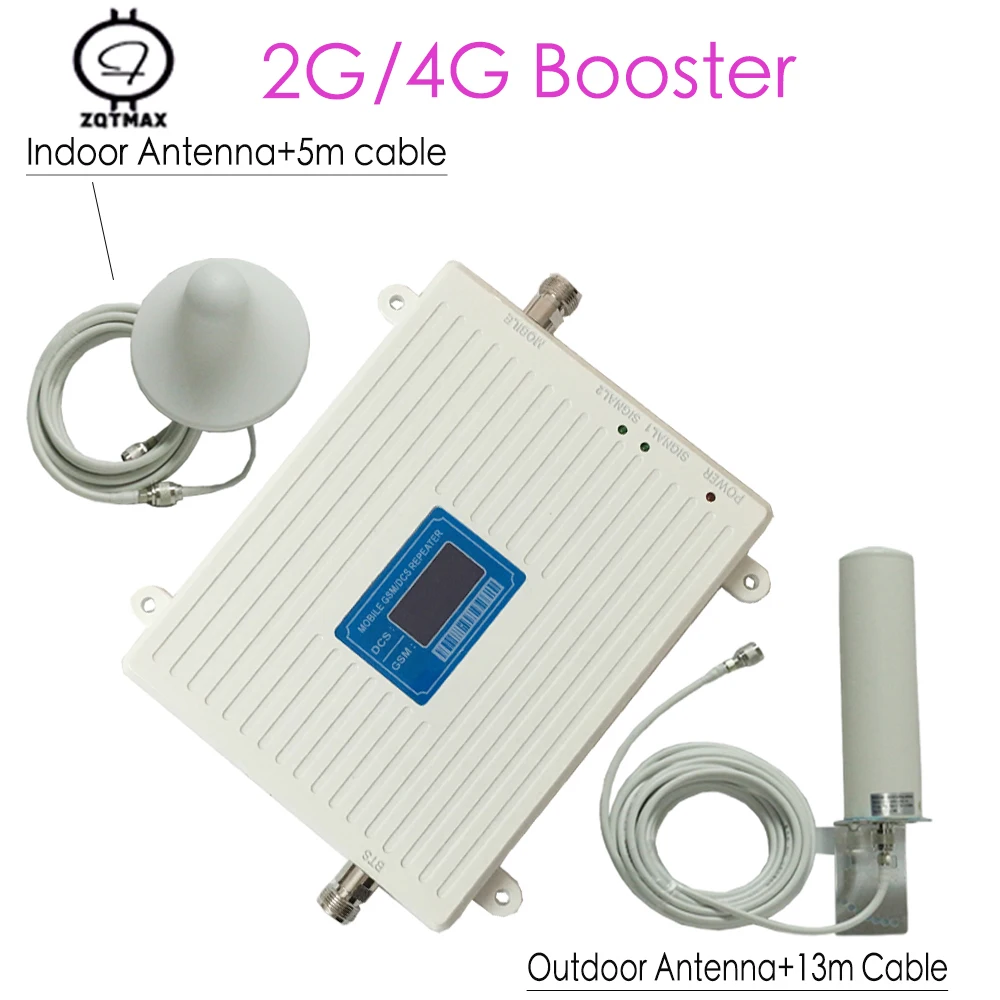 Усилитель сигнала сотовой связи ZQTMAX 70 дБ усиление 2g 4g GSM DCS двухдиапазонный