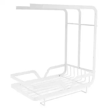 

1pc Sponge Soap Holder Kitchen Drainer Cloth Storage Rack Desktop Shelf
