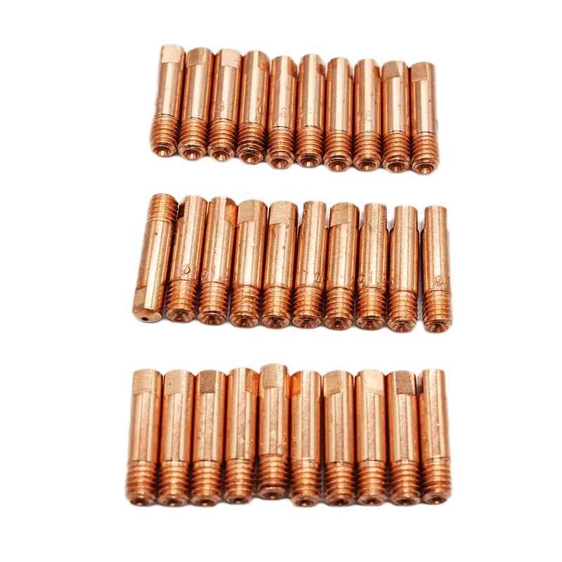Welding Contact Tip 10 Pc/set Tip Gas Nozzle MB-15AK M6*25mm 0.8/1.0/1.2mm