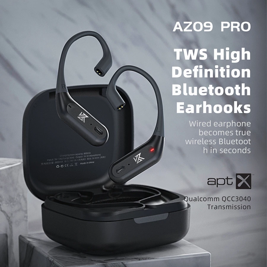 Kz-Bluetooth 5.2を搭載したワイヤレスヘッドセット,充電ケース