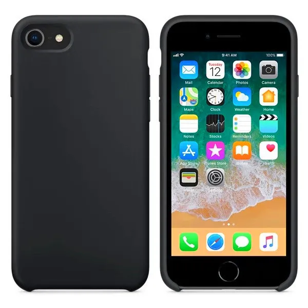 Роскошный чехол с логотипом для iPhone 7 8 Plus 11pro официальный силиконовый чехол для Apple iPhone X XS Max XR 6 6S Plus 11 5S SE чехол s - Цвет: Черный