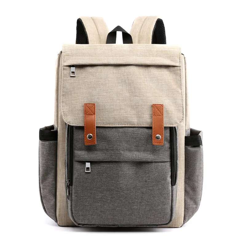 Beige-Gray Модный женский рюкзак в стиле пэчворк Mochila Feminina, многофункциональный рюкзак для мамы, большой объем, рюкзак для беременных - Цвет: Beige-Gray