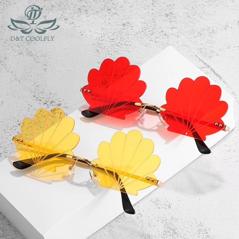 

D&T 2020 New Fashion Beach Sunglasses Women Men Shell Color Lens Metal Frame Vintage Party Luxury High Quality Sunglasses UV400