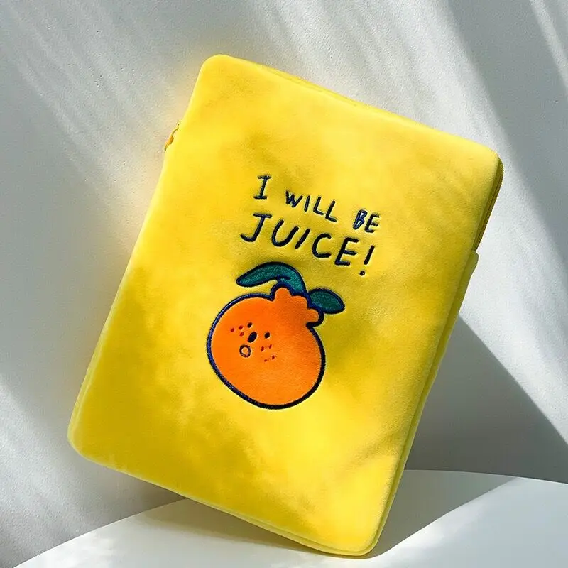 

Cute Orange Handbag 11 10.5 9.7 inch Mac ipad Case Holder Korea Fashion iPad Liner Bags Cotton Soft Travel Business Storage bag