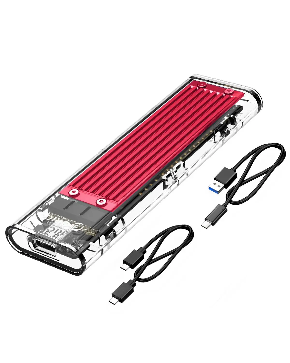 Red NVMe Case ORICO M.2 SSD Case M.2 USB M Key NVMe SSD Enclosure Transparent Hard Drive Disk for M2 NVMe SSD Enclosure Type C 3.1M2 SSD Case - Цвет: Red NVMe Case