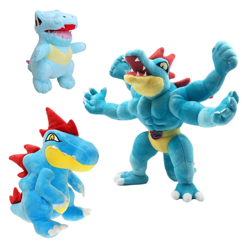 Мультфильм Totodile Эволюция Croconaw Feraligatr Мягкие плюшевые игрушки милые аниме pkm плюшевые куклы игрушки рождественские подарки для детей