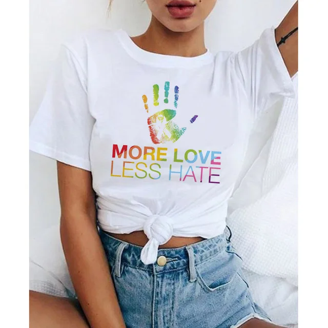 Pride Lgbt/футболки с радужным принтом для мужчин и женщин; Летняя Повседневная футболка с надписью Love is Love; одежда унисекс