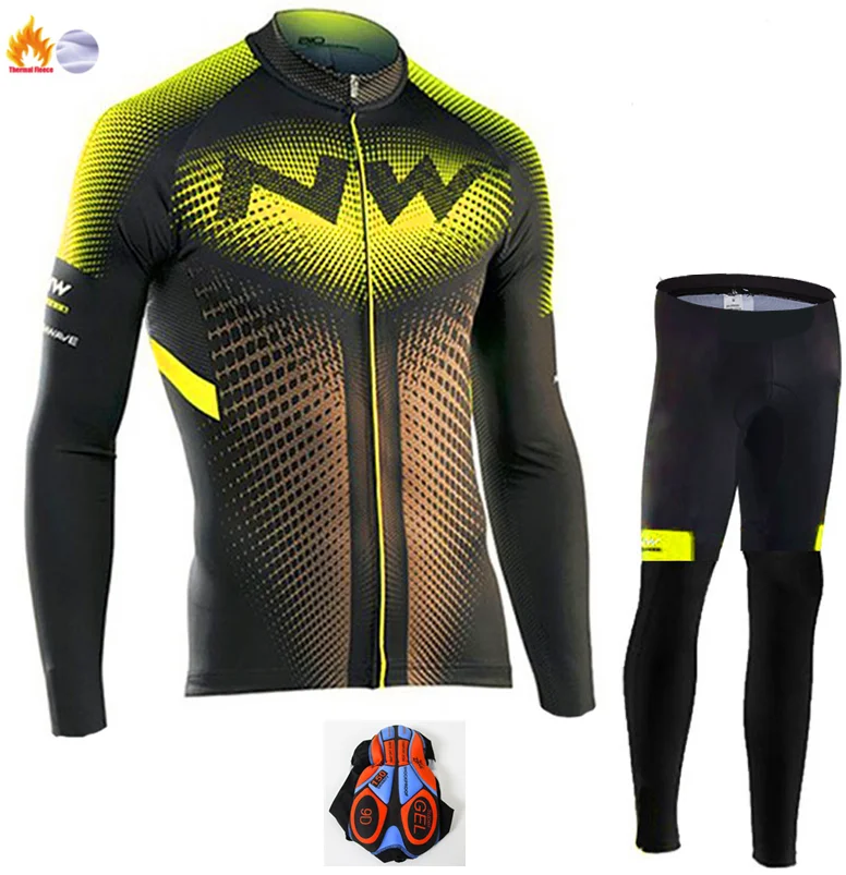 Winter Cycling Suit Велокофты Pro Team, зимняя флисовая одежда для велоспорта, комплект велосипедных комбинезонов MTB, зимняя одежда для велоспорта - Цвет: Winter Cycling Suit