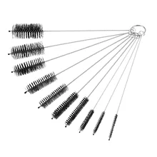 Щетка для бутылок, щетки для чистки бутылок, щетка для чистки, очиститель для узких бутылочек с крюком, набор из 10 шт