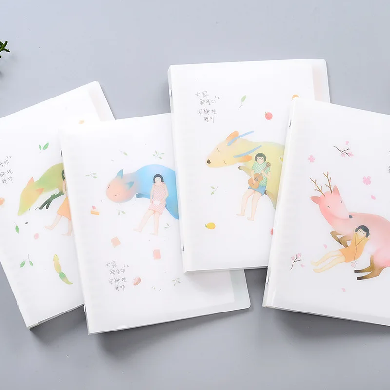 

Loose-Leaf Notebook Memo Pad Transparent Cover School Office Pads Stationery A5 B5 Creative Fresh Cute Diary Replacement Paper