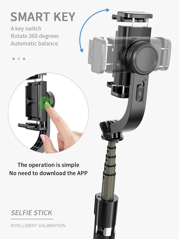 Broker Handheld Gimbal Mobile Phone Selfie Stick For iPhone/Android 4 D-3