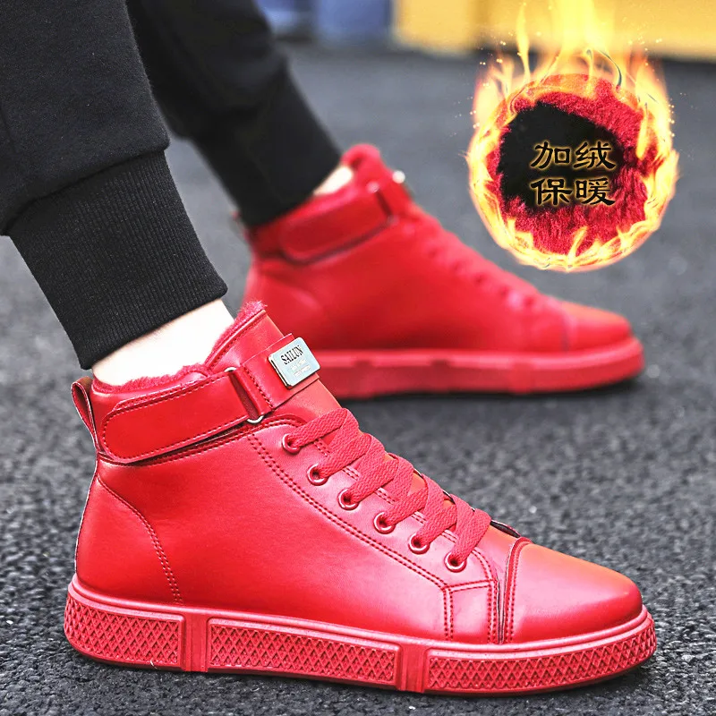 

OLOMM Winter Keep warm Hot Sale Men's Casual Shoes Comfortable Outdoor Non-slip Men Fashion Sneakers Rubber Plus velvet MenShoes