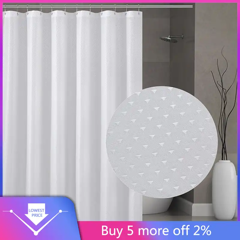 cortina de bano gruesa de diamante resistente al agua tira de poliester ganchos de cortinas de ducha blanco moho grueso hotel 30gy cortinas de ducha aliexpress