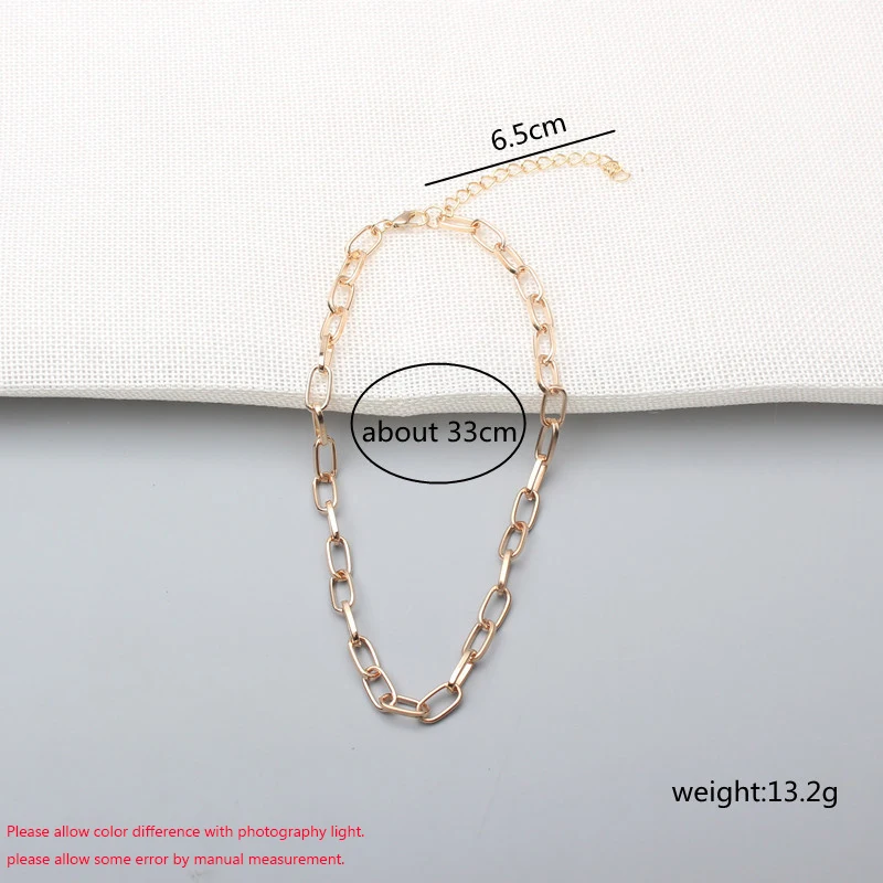 Goldfarbene kurze Kettenhalskette für Frauen, sexy Halsketten, Persönlichkeits-Punk-Halsschmuck, Hohlketten-Halsketten, Bijoux. – Detail 1