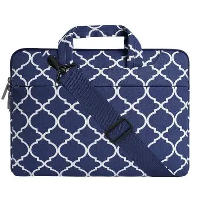 Fashion Laptop 11 13 14 15 inch Business shoulder bag Notebook Four Petal Flower Phone Wide Shoulder Bag for women and men 2020 |