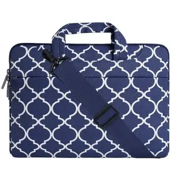 

Fashion Laptop 11 13 14 15 inch Business shoulder bag Notebook Four Petal Flower Phone Wide Shoulder Bag for women and men 2020