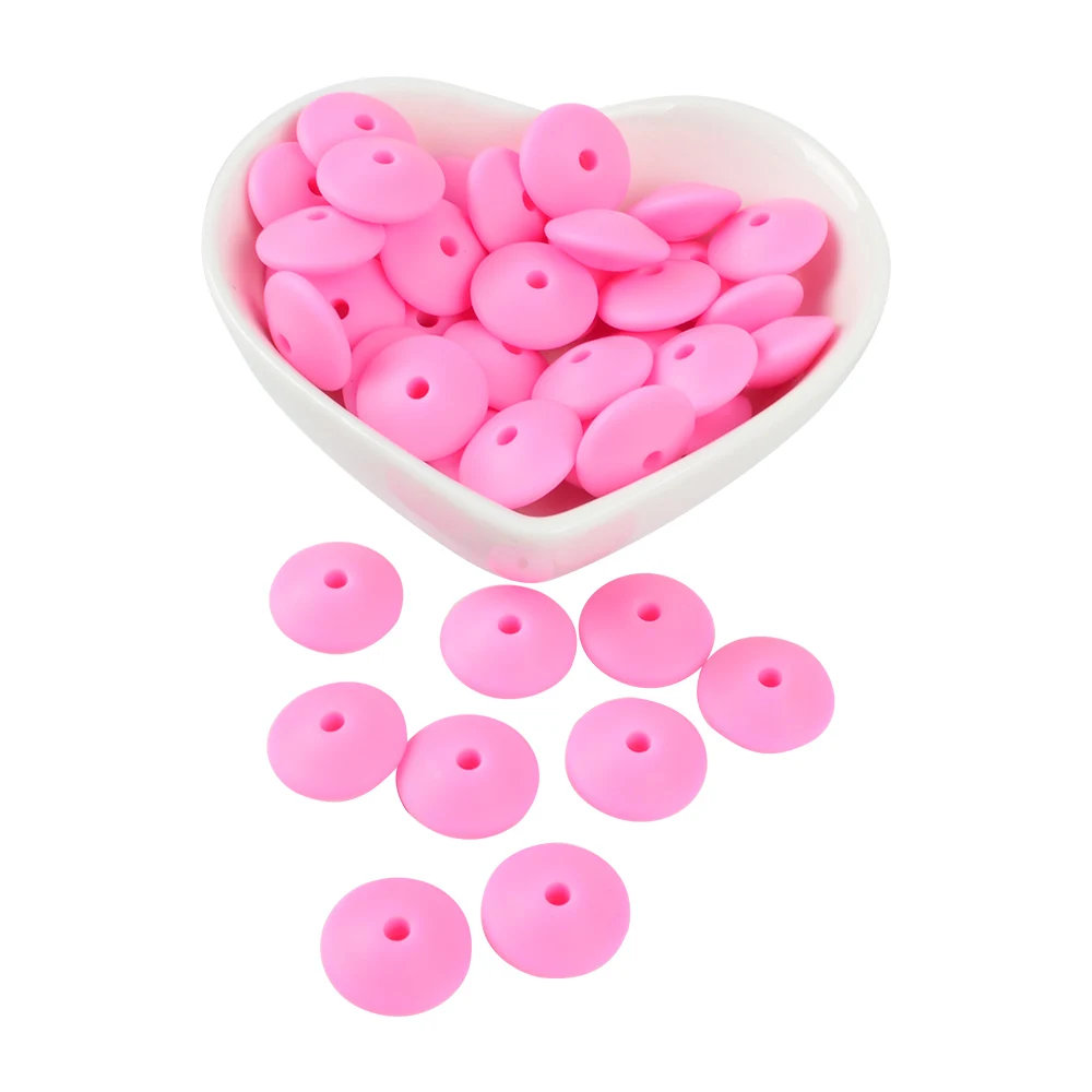 pink 12 мм, 200 шт./лот, силиконовые чечевицы, силиконовые бусины, BPA бесплатно, DIY, подвески, аксессуары для новорожденных, кормящих, для прорезывания зубов, ожерелья, игрушки для прорезывания зубов - Цвет: pink