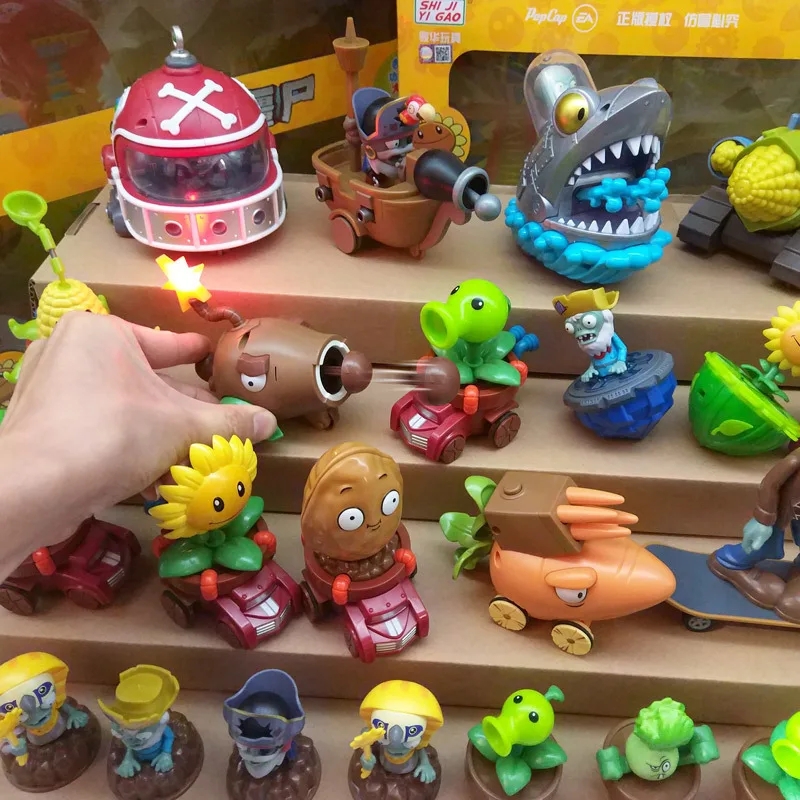 

Plant War Zombie Toy Full Set Genuine Large Size Ejection Children Gift Box Color Equipment Soft Silcone Game Doll Set