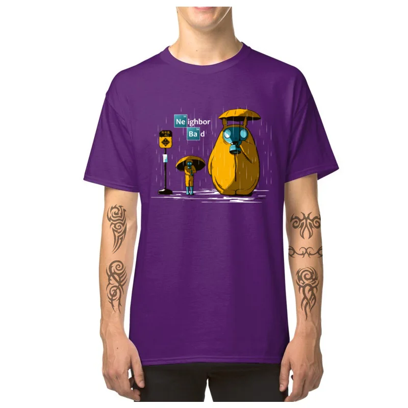 Graphic Men Tops Shirts Breaking_Neighbour_3640 Printing T-Shirt All Cotton Short Sleeve Normal T Shirts Crewneck Breaking_Neighbour_3640 purple