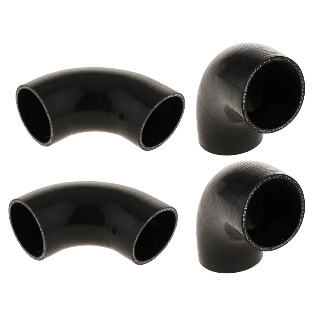 4Pieces Silicone Hose 90 Degree Bend Intercooler Tube Turbo Intake Pipe