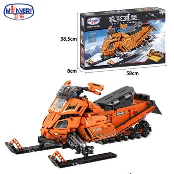 

961 Pcs Building Blocks Technic Pedal Motorcycle Snow Motorbike 1:8 Model Building Block DIY Brick Toys Boy Gifts