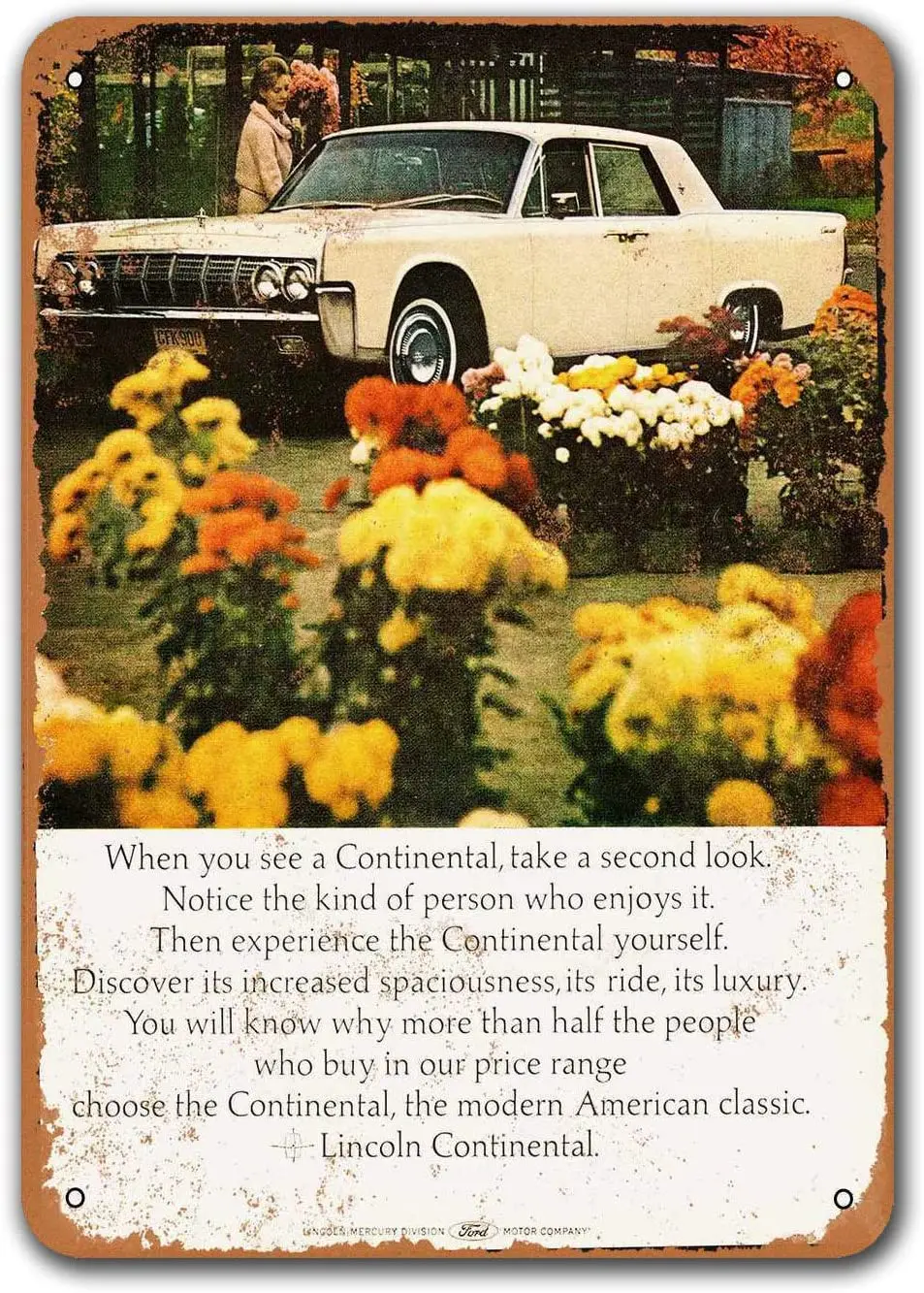 1964 Lincoln Continental 6 Автомобильные жестяные знаки винтажные Sisoso металлические