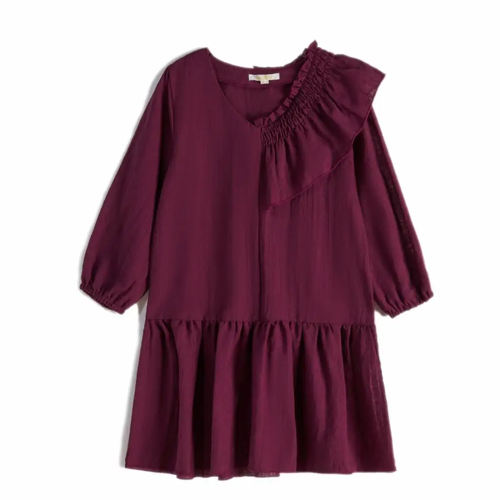 CupofSweet/платье для девочек; рубашка; детская одежда; коллекция 3/4 года; Хлопковые Платья с оборками на плечах и короткими рукавами для девочек; осеннее Повседневное платье для девочек