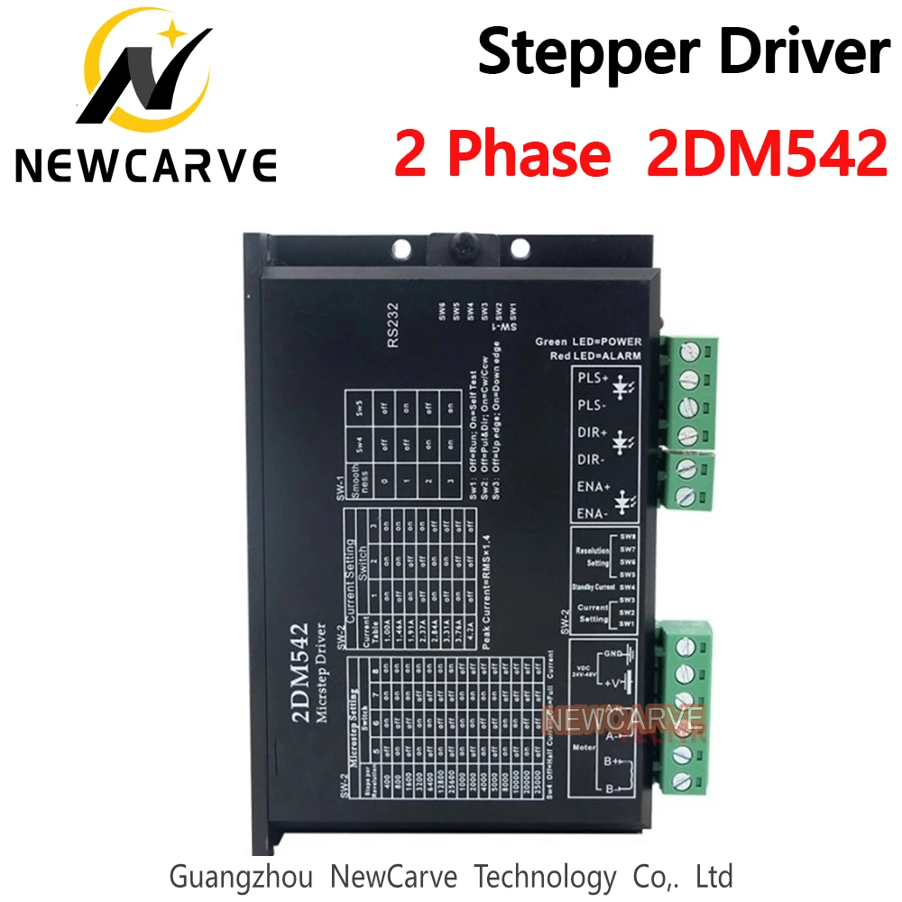 2dm542 2phase output 4a do motorista 2dm542 do motor deslizante para o motor 24-48vdc de 57mm4 2mm newcarve