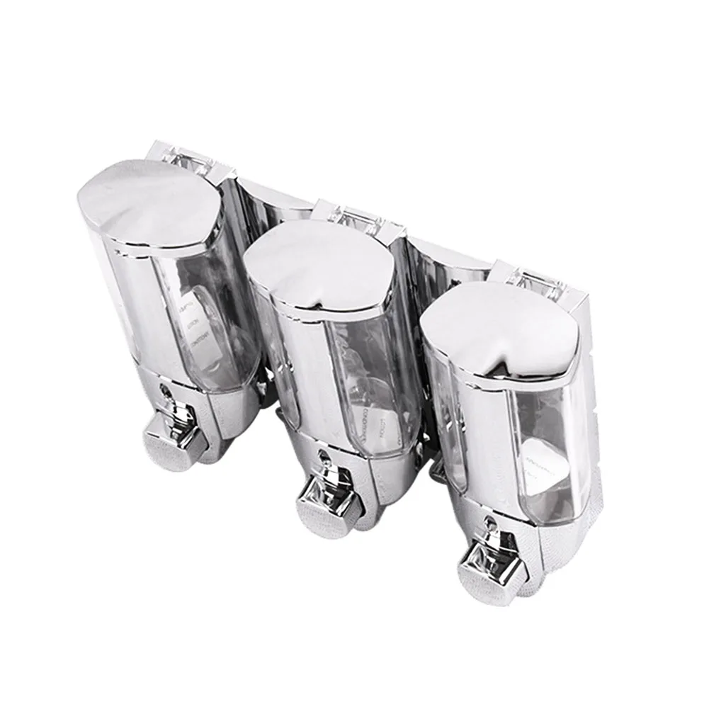 

3 Ways Kitchen Home Shampoo Office Wall Mounted Soap Dispenser Bathroom Hygienic Shower Easy Install Practical Container ABS