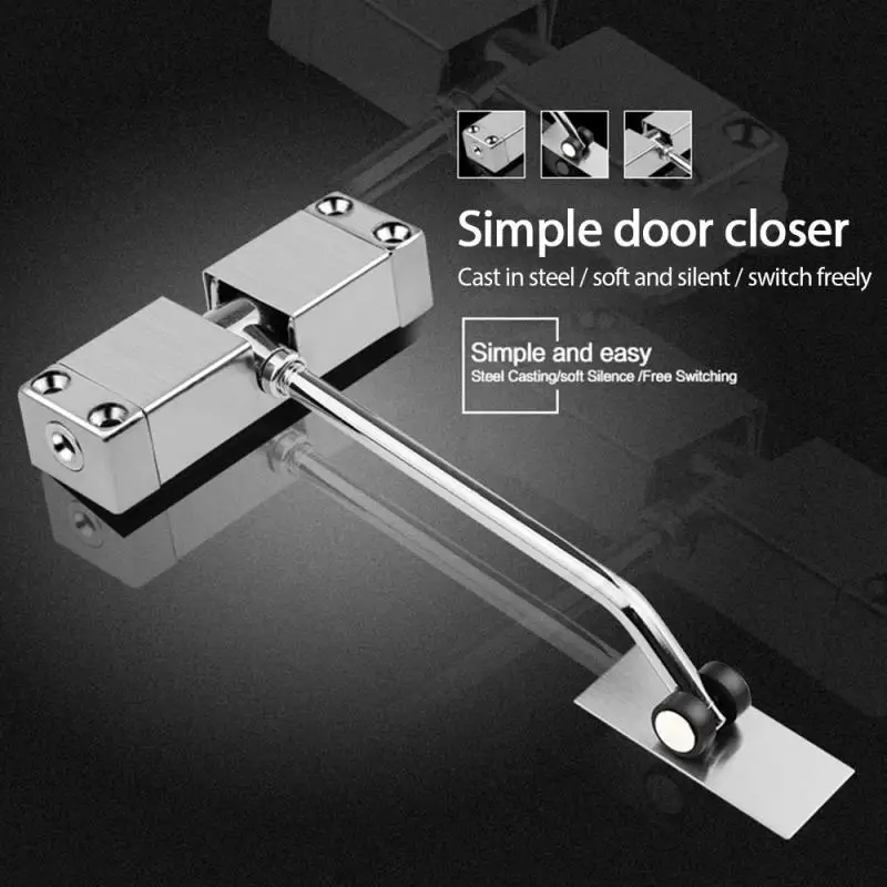 1set Door Closer Stainless Steel Automatic Spring Door Closing Device