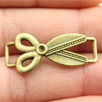 

WYSIWYG 6pcs 31x14mm Scissors Charms Jewelry Making Antique Bronze Color Scissors Connector Charms Charm Scissors Connector