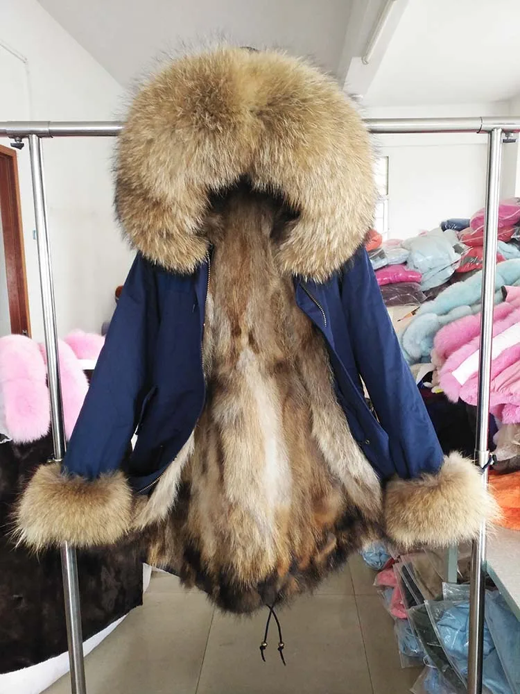 Настоящая меховая парка мужские зимние куртки природный енот меховое пальто с капюшоном куртка с подкладкой из натурального меха енота мужские пальто из натурального меха