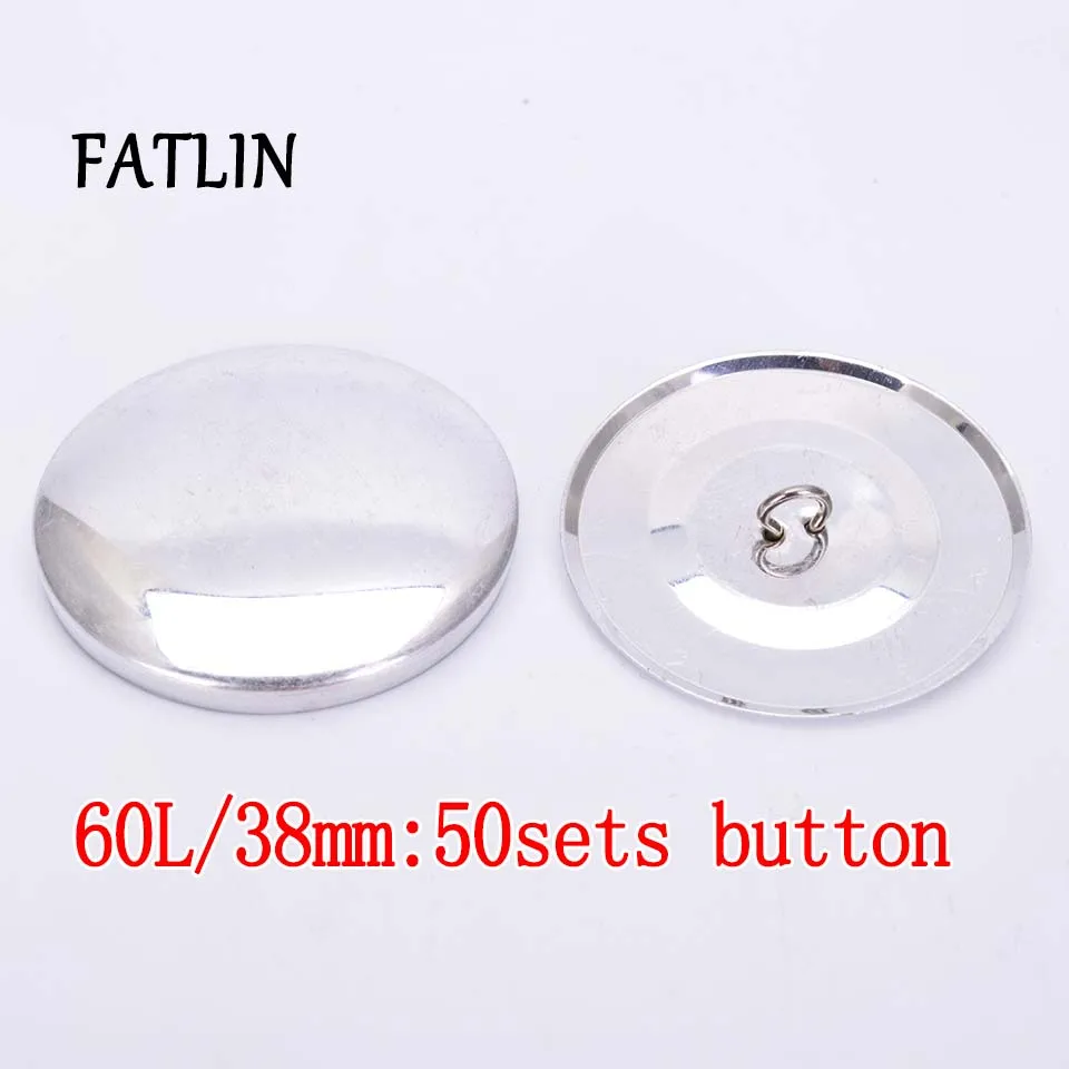 60L38mmButton 50sets Покрытая кнопка 20Sets1set инструмент флисовая ткань Кнопка Форма бусины круглая ткань крышка Ткань Кнопка база полуфабрикат - Цвет: 60L38mmButton 50sets