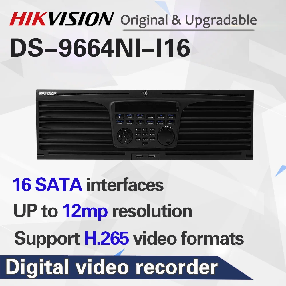  English-Ver DS-9664NI-I16 NVR 64CH Support 12MP Camera 16SATA for 16HDDs HMDI 4K NVR RAID CCTV Syst - 1E+13