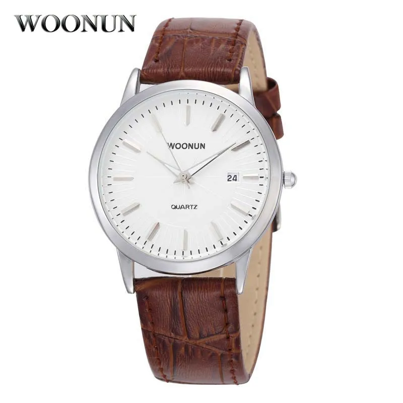 

Switzerland Watch Genuine Product woonun Classic Ultra-Thin Quartz Watch Europe And America Gold Watch Leather Belt